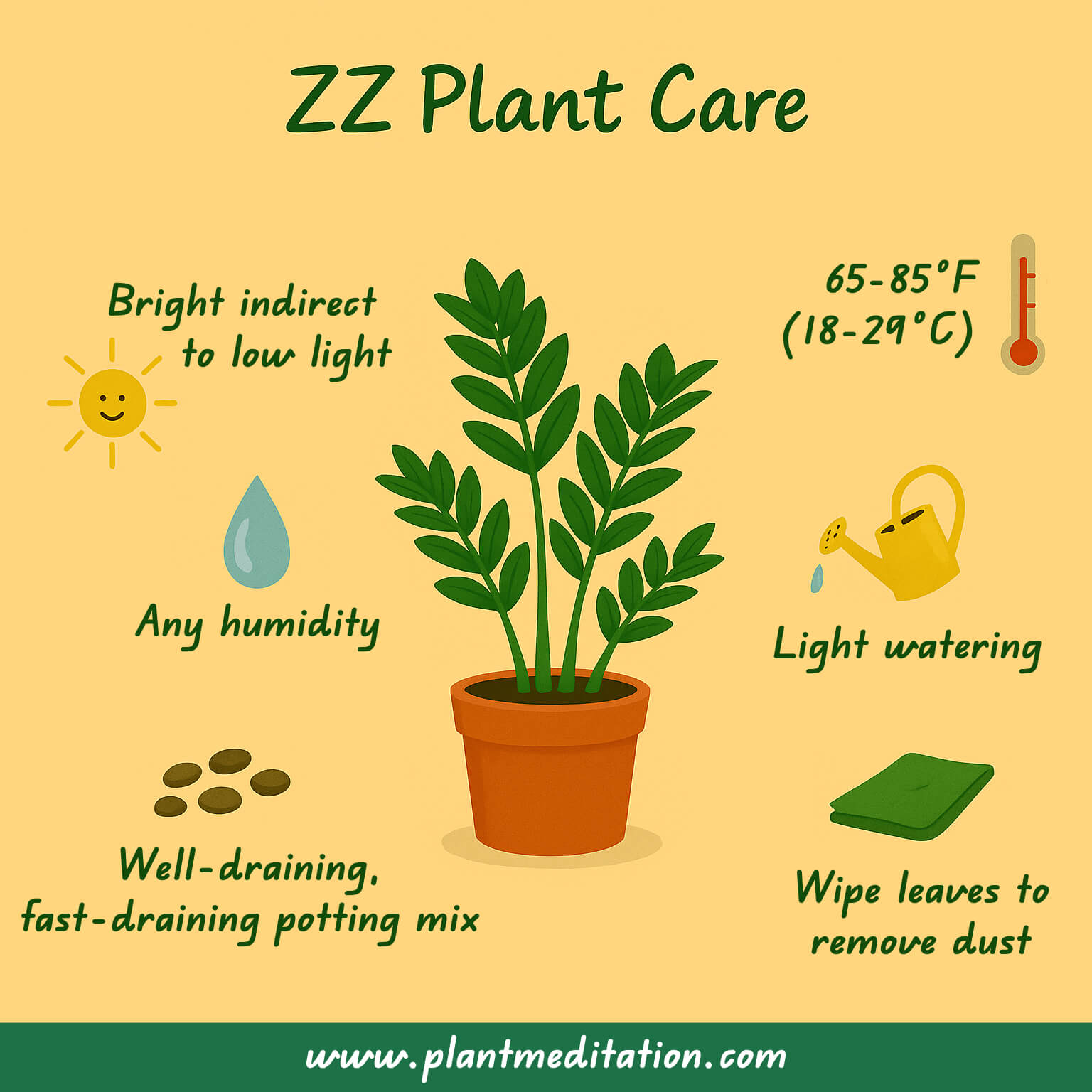 ZZ Plant Care Infographic